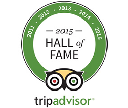 TripAdvisor Certificate of Excellence 2015 Hall of Fame