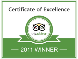 TripAdvisor Certificate of Excellence 2011