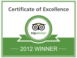 TripAdvisor Certificate of Excellence 2012