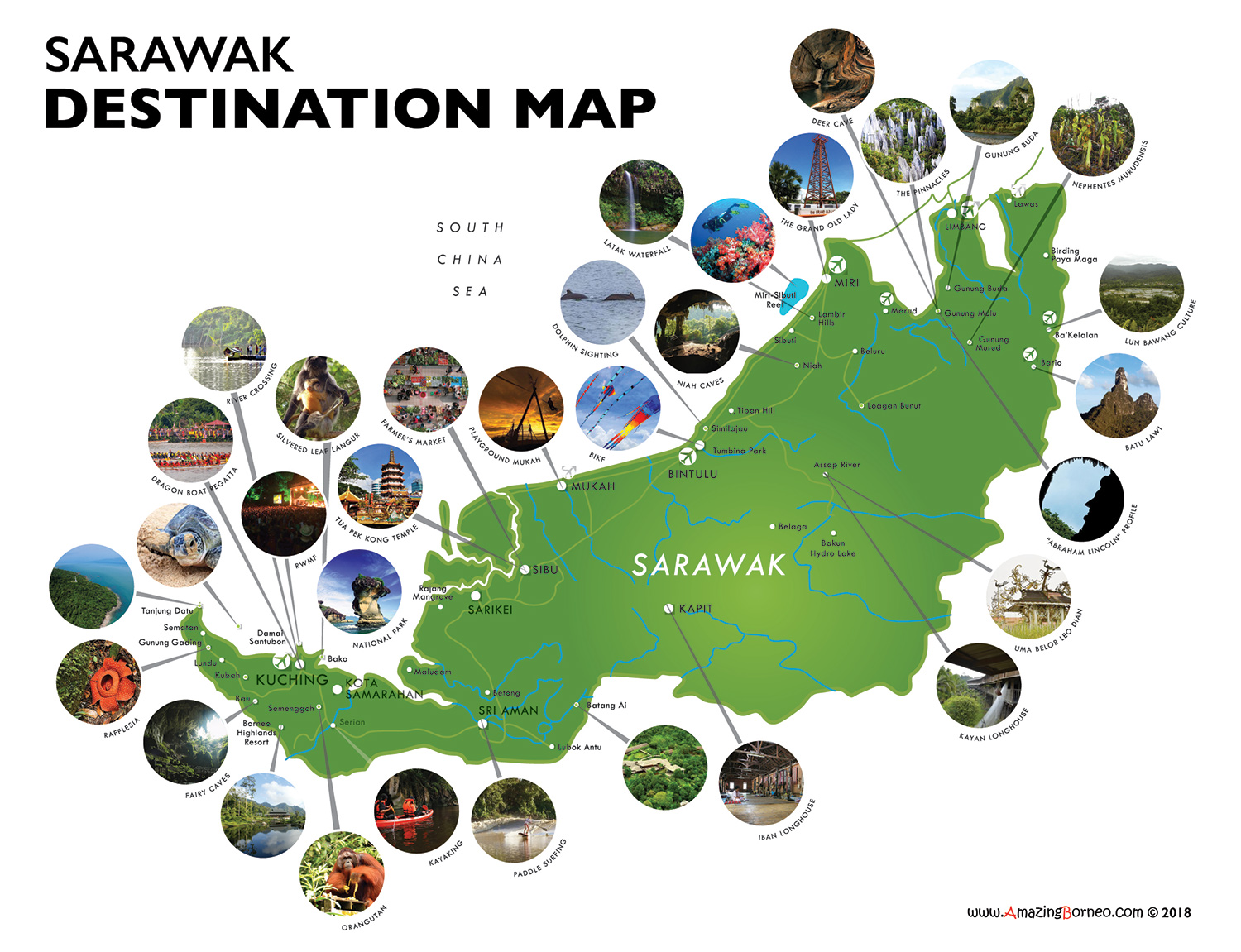 Maps of Sarawak - Amazing Borneo Tours