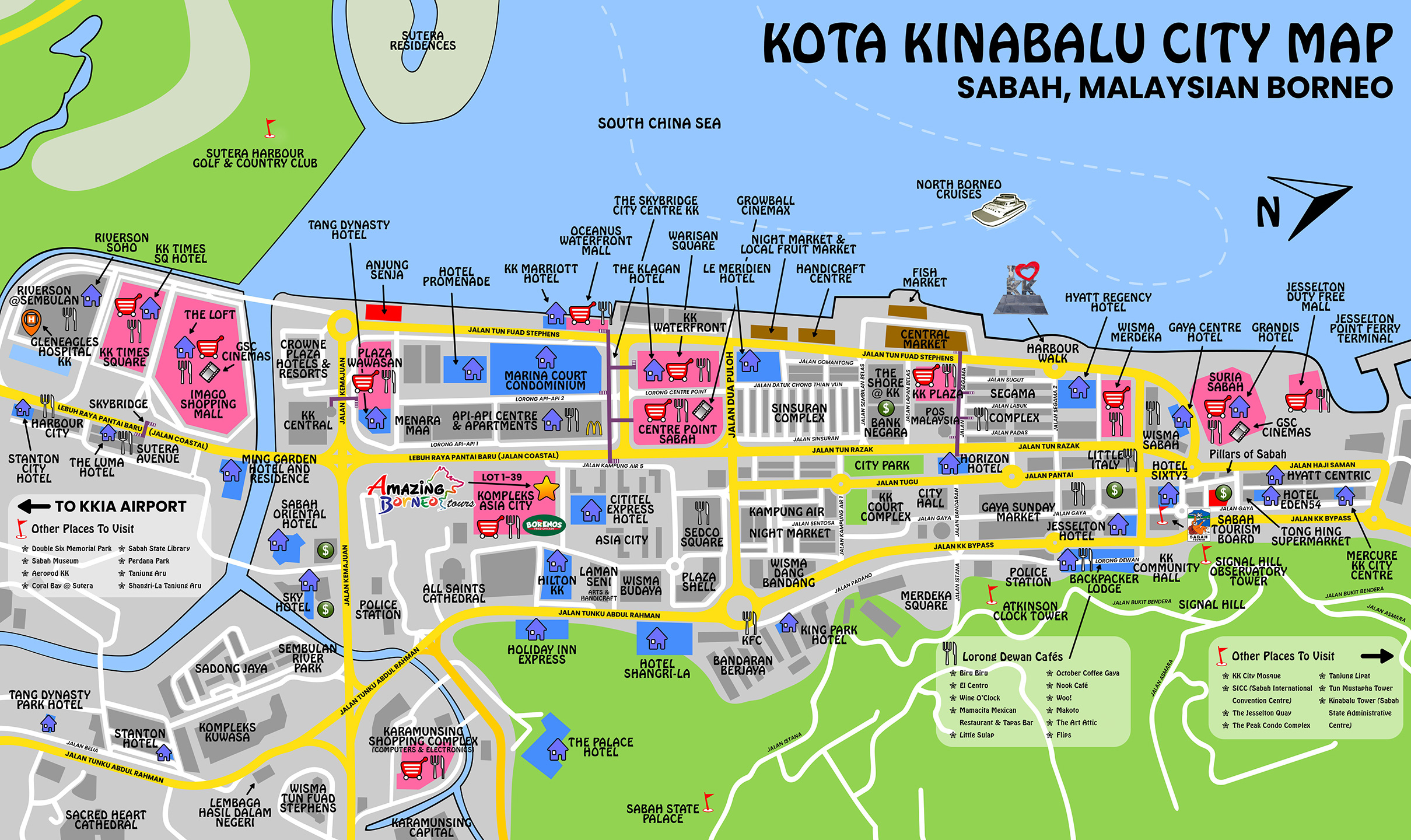 Kota Kinabalu City Map - Sabah Malaysian Borneo