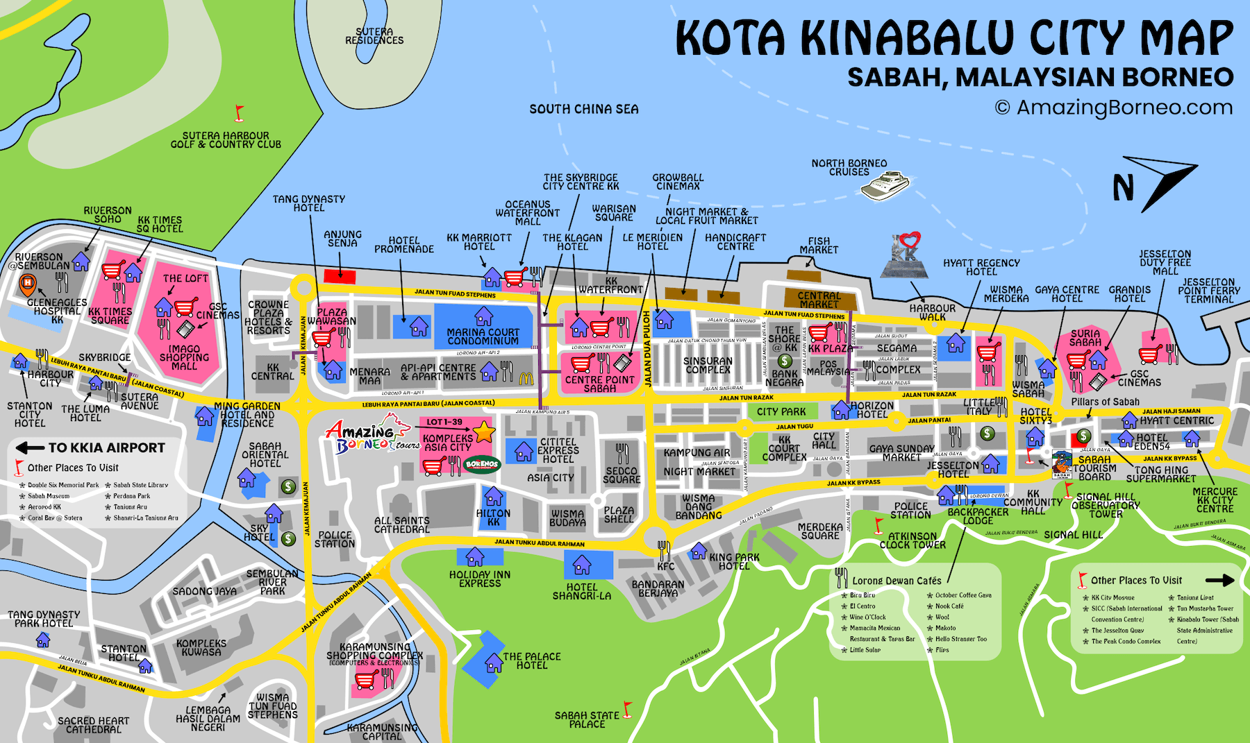 Kota Kinabalu City Map - Sabah Malaysian Borneo