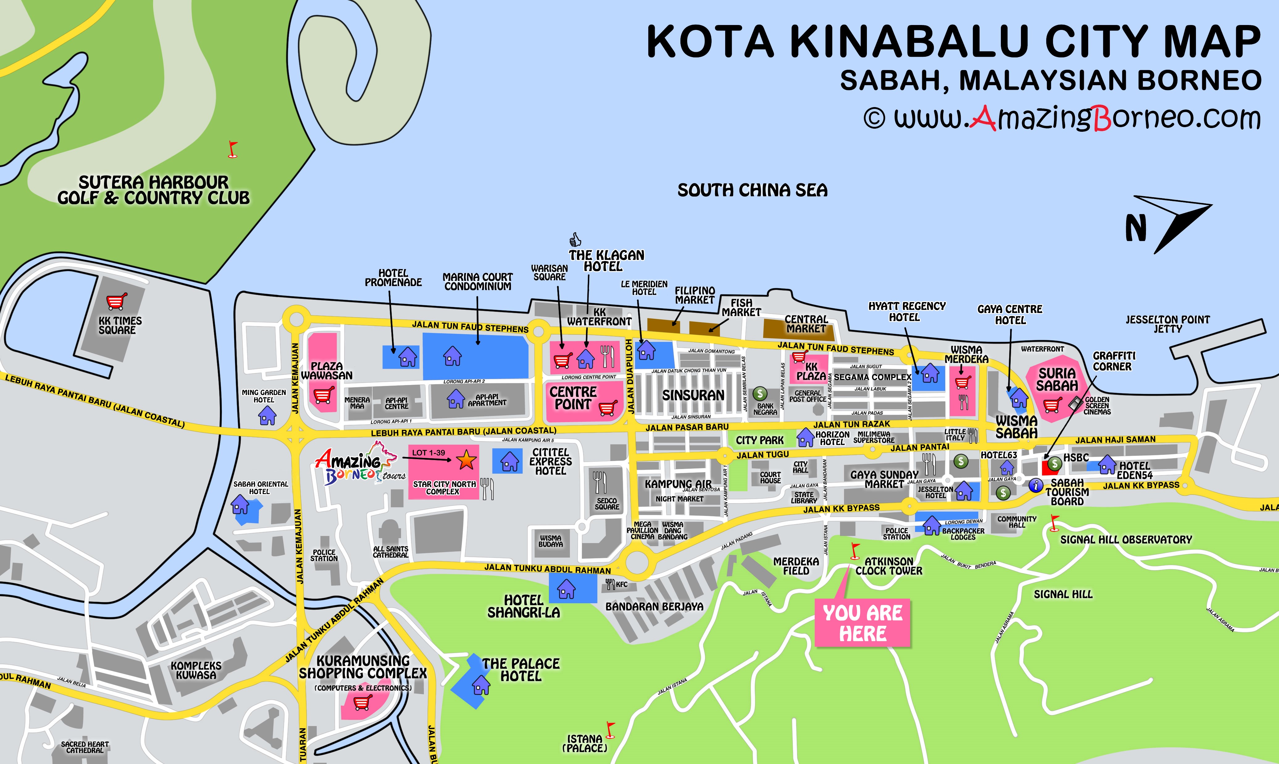 tourist map of sabah