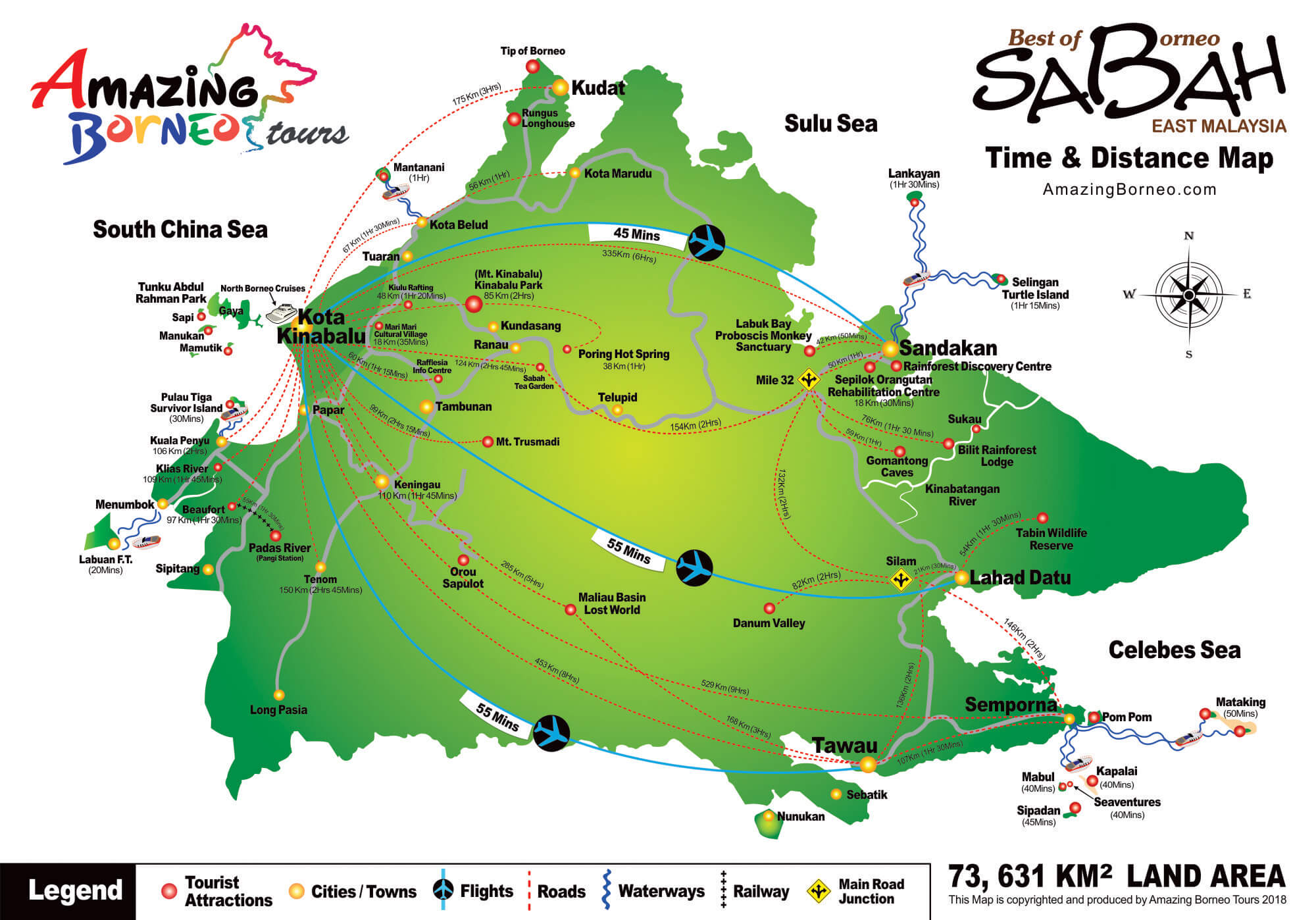 sabah malaysia map tourist