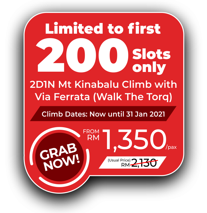Mount Kinabalu Climb with Via Ferrata Walk The Torq Promo 2020 - Price from MYR1350