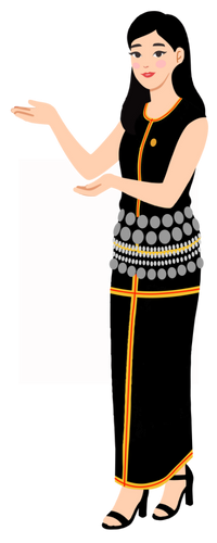 Girl in Kadazan traditional outfit welcoming you to Sabah