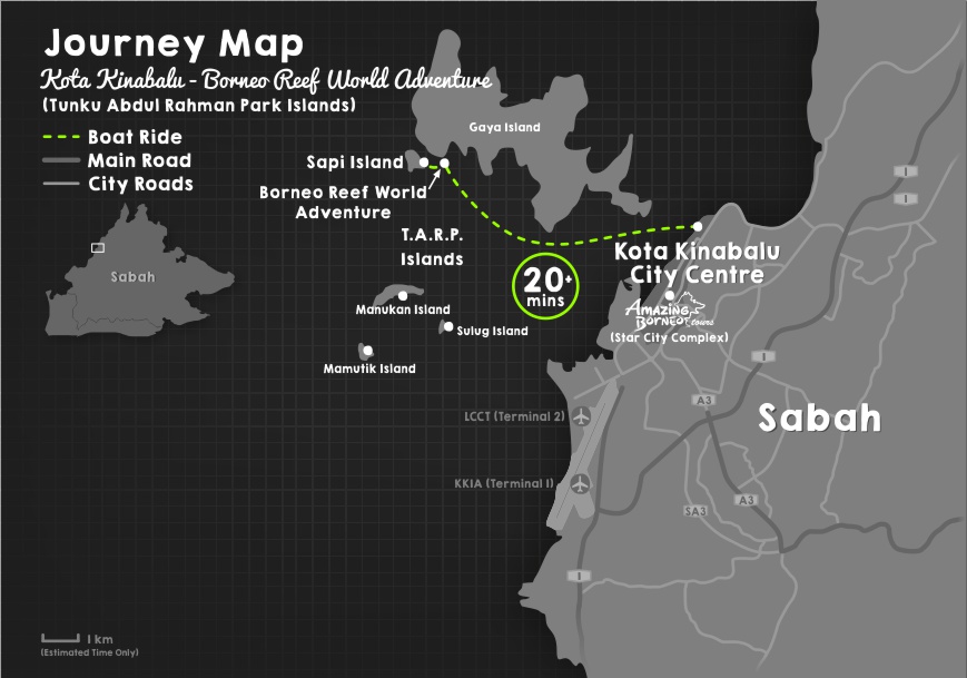 Map Borneo Reef World & Sapi